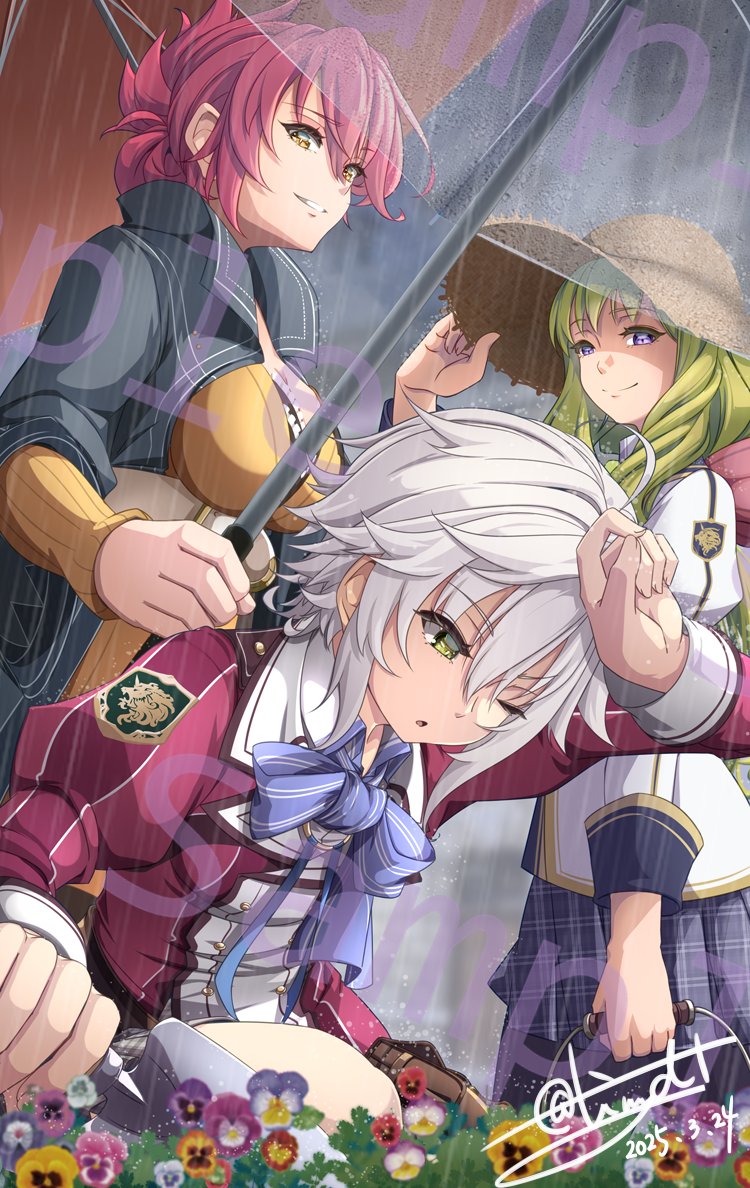 fie claussell, sara valestein, and edel (eiyuu densetsu and 2 more) drawn by tinybiard