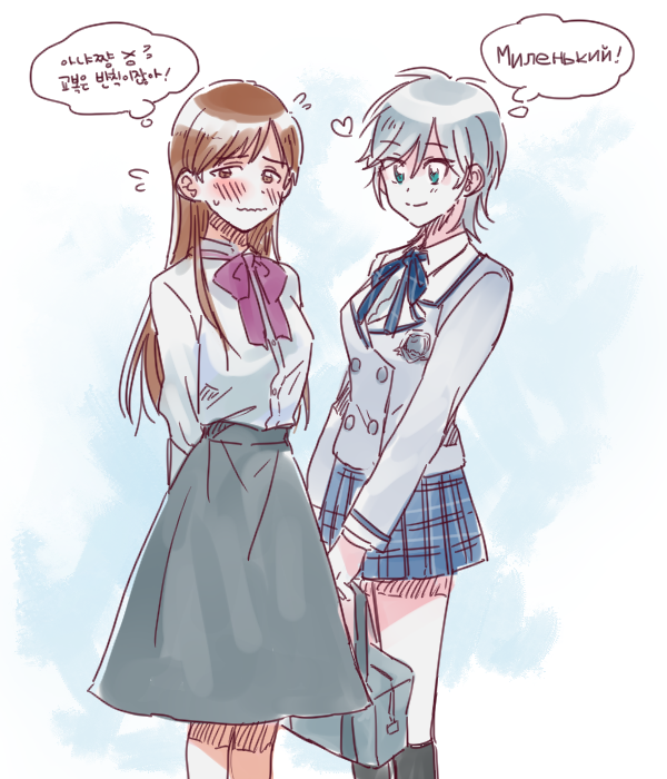 nitta minami and anastasia (idolmaster and 1 more) drawn by jolaeng-i