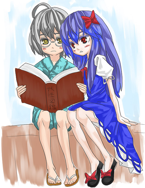 kamishirasawa keine and morichika rinnosuke (touhou) drawn by cheken