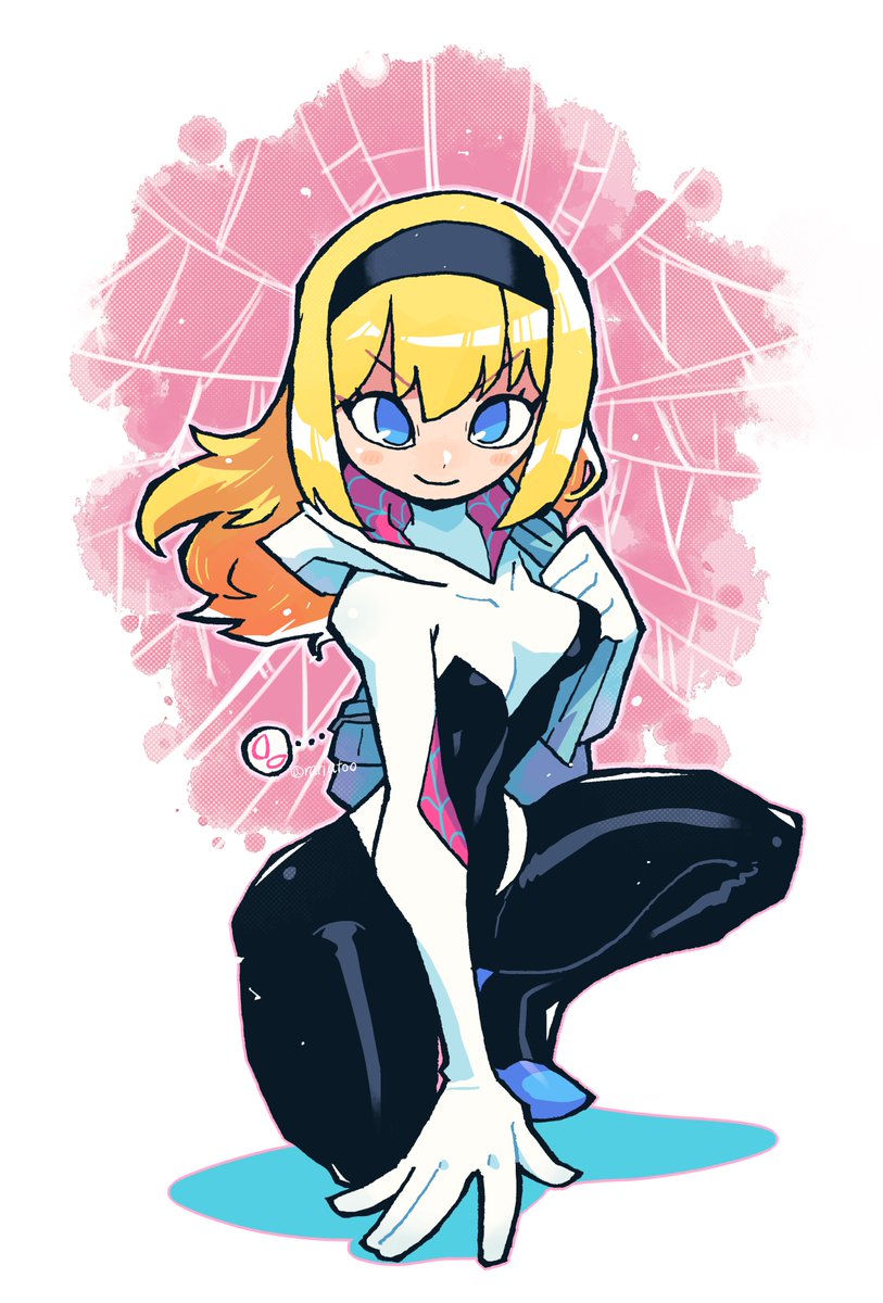 spider-gwen and gwen stacy (marvel and 1 more) drawn by rariatto_(ganguri)