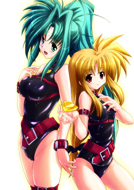 fate testarossa, bardiche, and lindy harlaown (lyrical nanoha and 2 more)