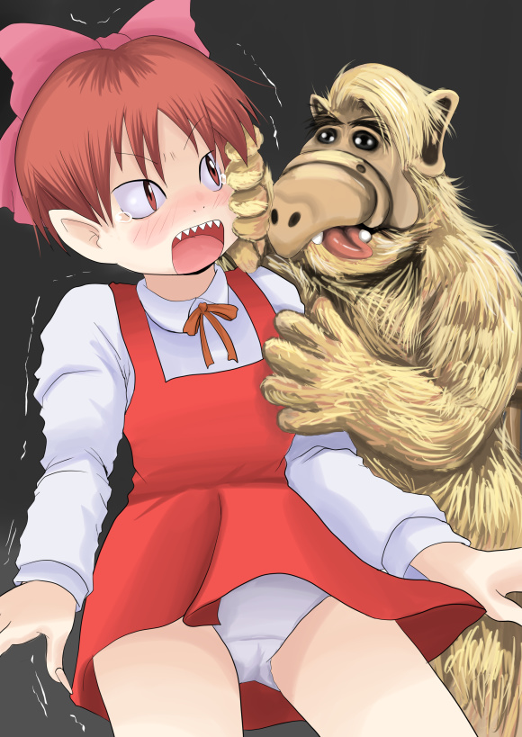 nekomusume and gordon shumway (gegege no kitarou and 1 more) drawn by nullhachi
