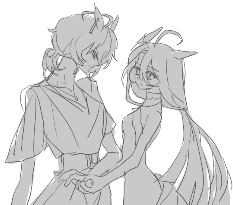 agnes tachyon and manhattan cafe (umamusume) drawn by laygover