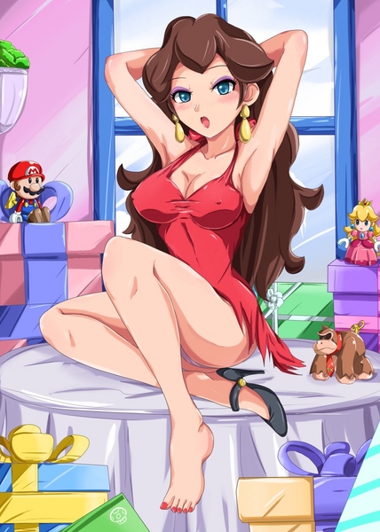 princess peach, mario, donkey kong, pauline, mini-mario, and 1 more (mario and 2 more) drawn by sigurd_hosenfeld