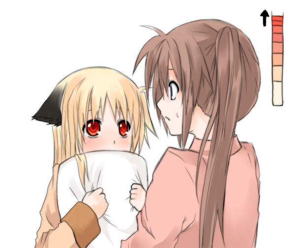 fate testarossa and takamachi nanoha (lyrical nanoha and 1 more) drawn by iceky