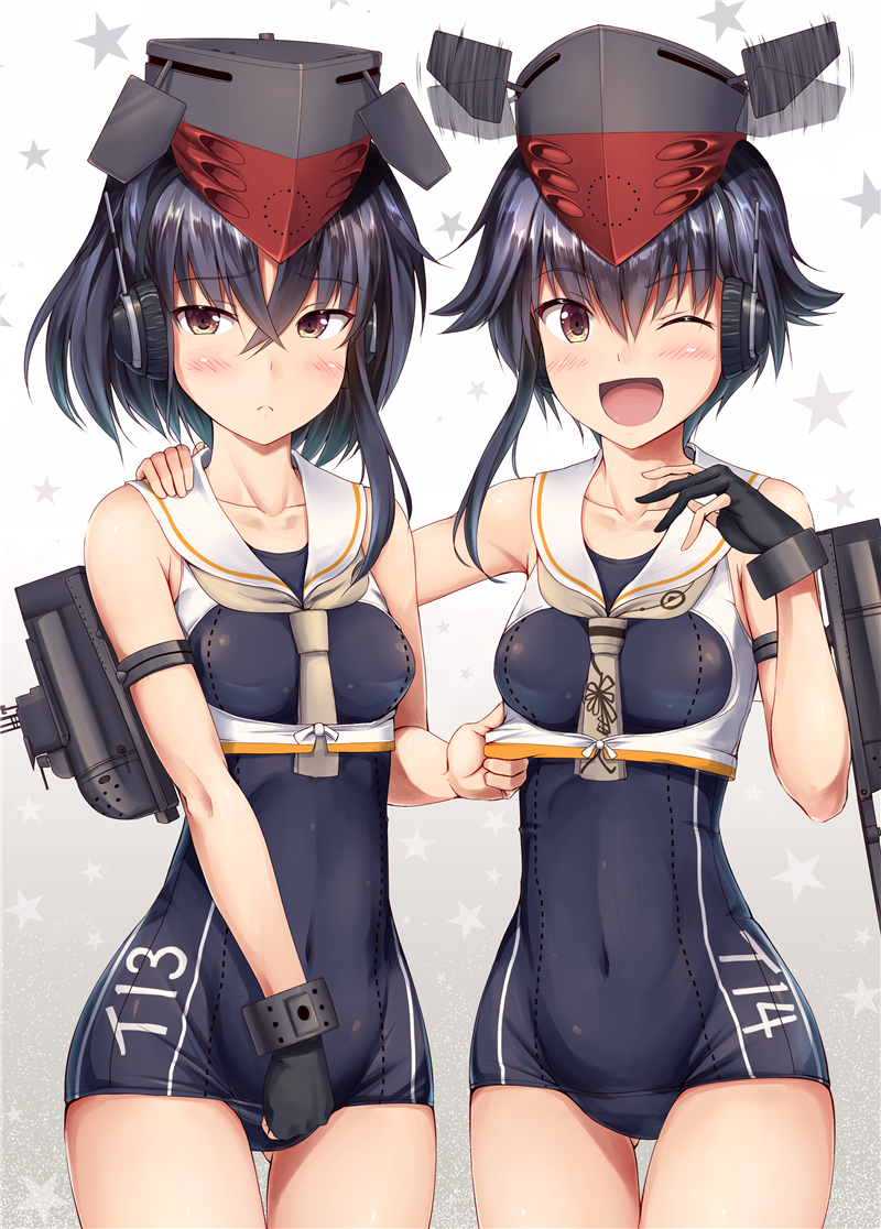 i-13 and i-14 (kantai collection) drawn by ichikawa_feesu