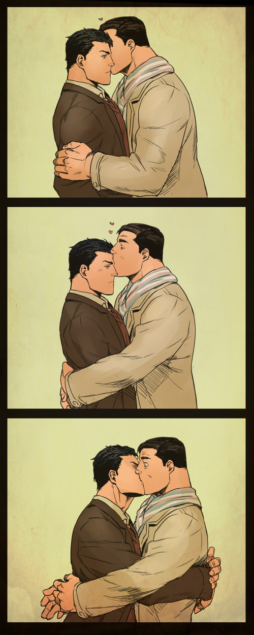 batman, superman, clark kent, and bruce wayne (dc comics and 2 more) drawn by nakadoori