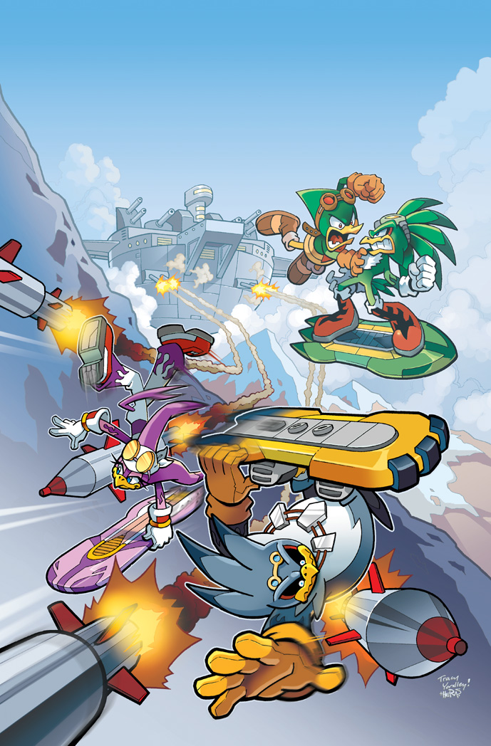 wave the swallow, jet the hawk, storm the albatross, and speedy (sonic and 2 more) drawn by matt_herms and tracy_yardley
