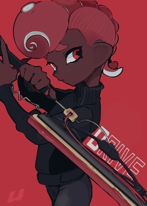 octoling player character and octoling girl (splatoon) drawn by imaikuy0