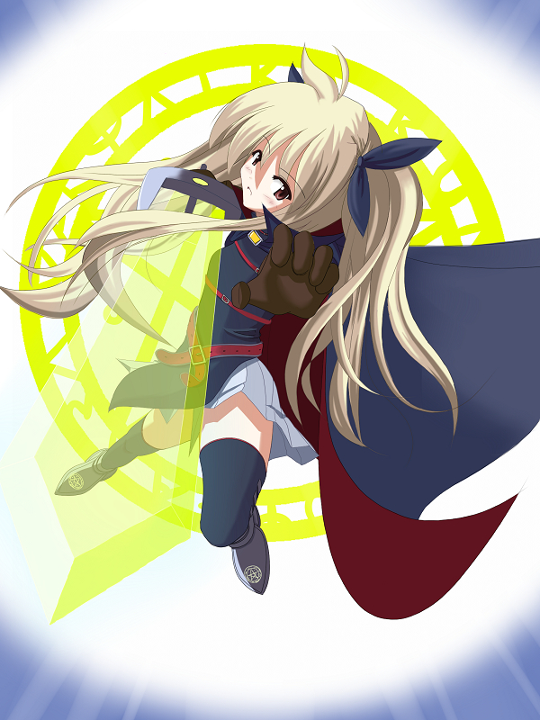 fate testarossa and bardiche (lyrical nanoha and 2 more) drawn by fictional_sister