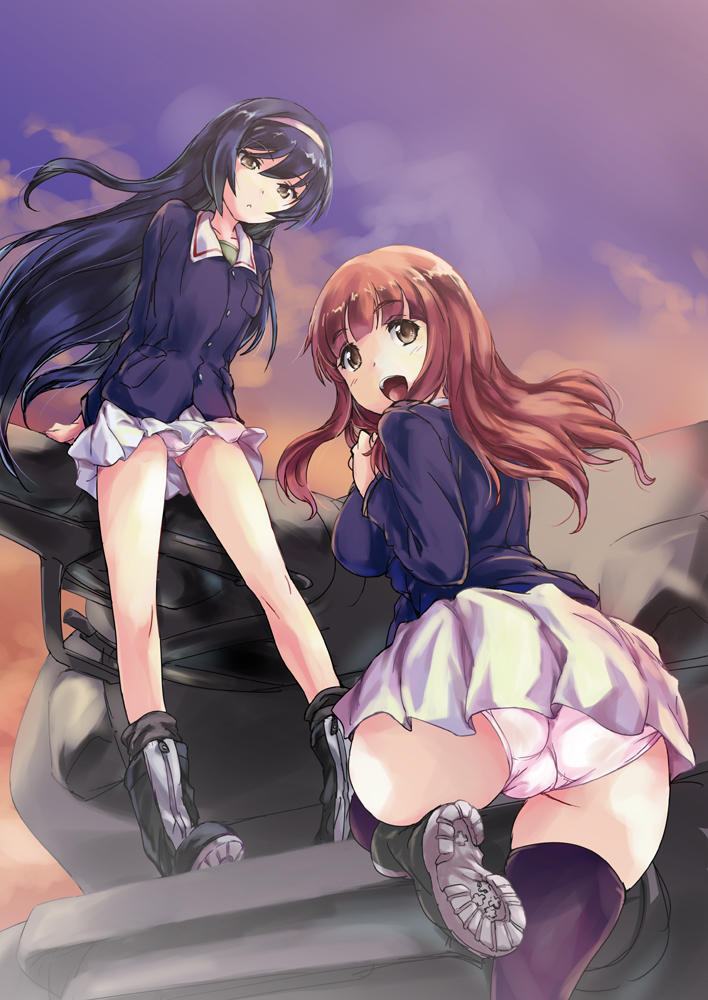 takebe saori and reizei mako (girls und panzer) drawn by matsukura_nemu