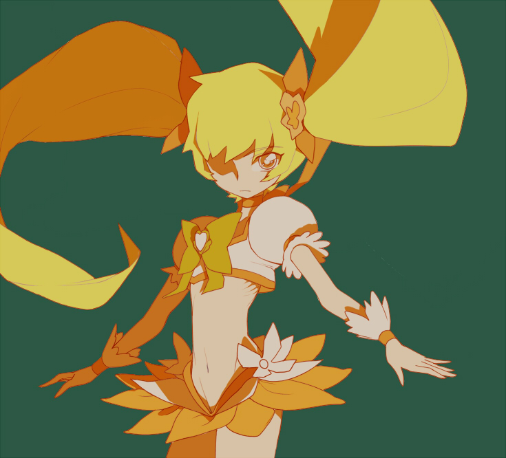 myoudouin itsuki and cure sunshine (precure and 1 more) drawn by moudoku_(decopon3rd)