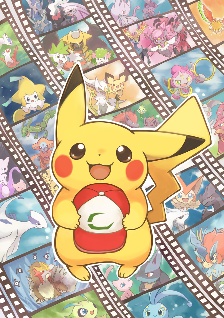 pikachu, lucario, jirachi, pichu, mew, and 39 more (pokemon and 23 more) drawn by konanbo