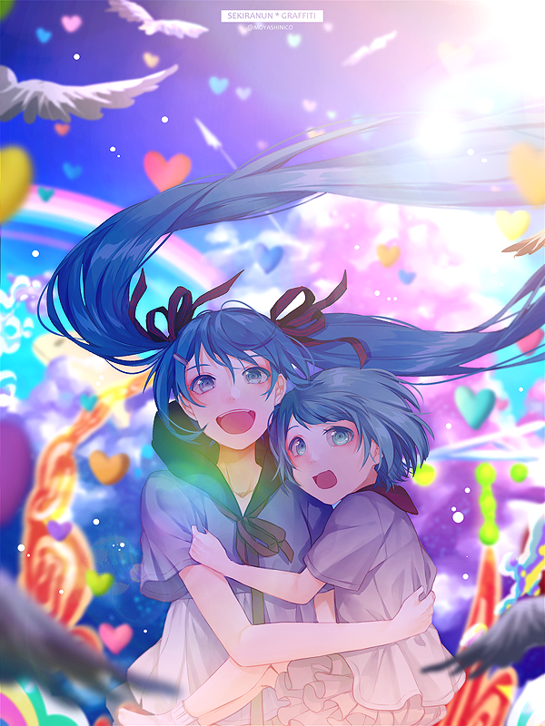hatsune miku (vocaloid and 1 more) drawn by monicanc