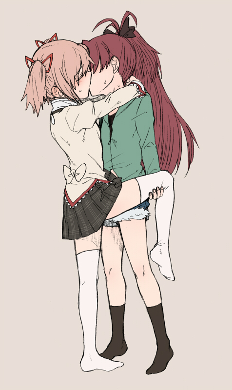 kaname madoka and sakura kyoko (mahou shoujo madoka magica) drawn by torinone