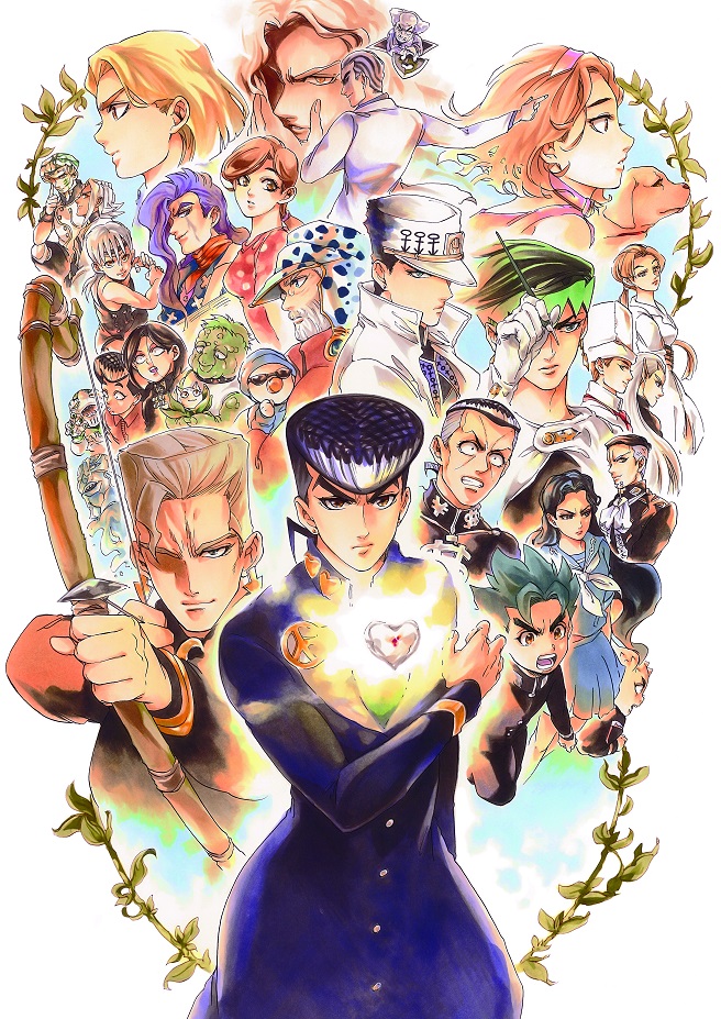 joseph joestar, kujo jotaro, higashikata josuke, kishibe rohan, kira yoshikage, and 27 more (jojo no kimyou na bouken and 1 more) drawn by dekopin08