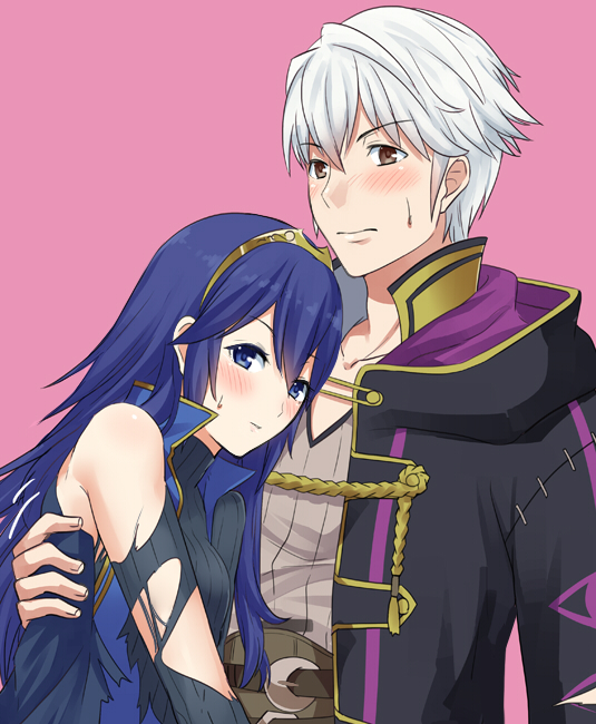 lucina and male robin (fire emblem and 2 more) drawn by ameno_(a_meno0)