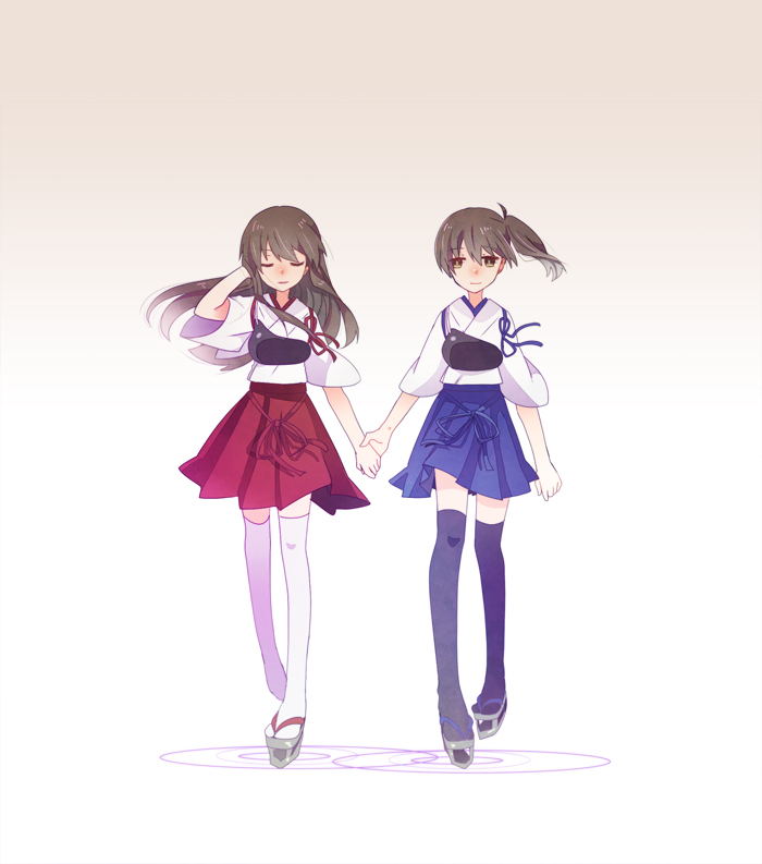 kaga and akagi (kantai collection) drawn by mikasa_(mitochondri)