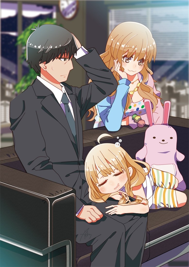 producer, futaba anzu, and moroboshi kirari (idolmaster and 1 more) drawn by yadokugaeru
