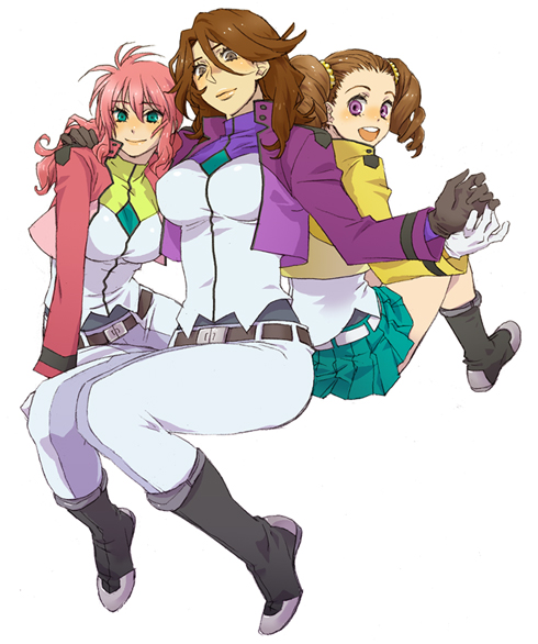 feldt grace, sumeragi lee noriega, and mileina vashti (gundam and 1 more) drawn by saida_nika