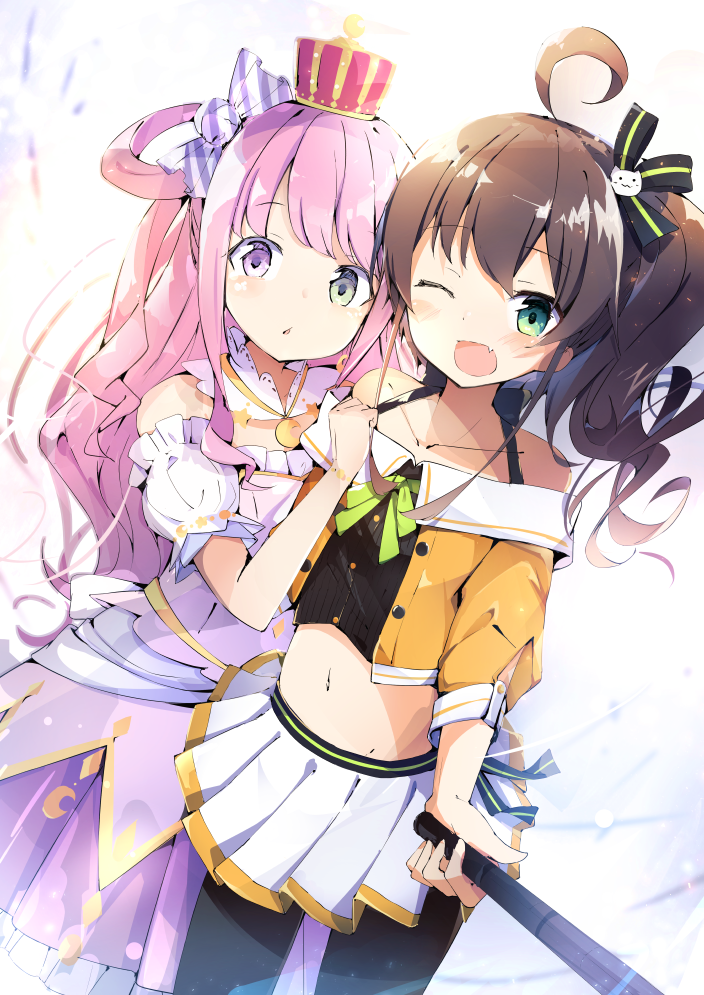 natsuiro matsuri and himemori luna (hololive) drawn by nekopote