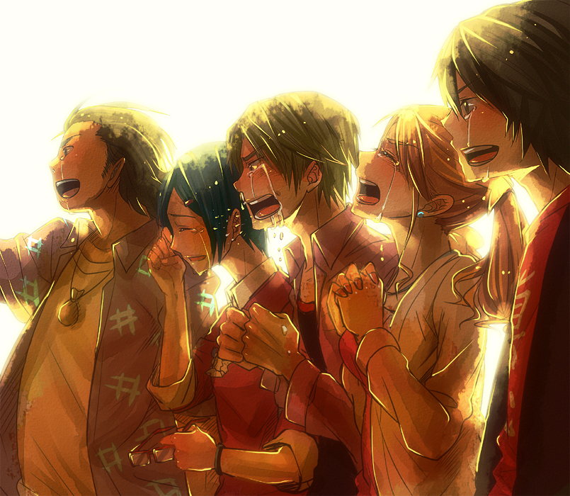 anjou naruko, tsurumi chiriko, yadomi jinta, matsuyuki atsumu, and hisakawa tetsudou (ano hi mita hana no namae wo bokutachi wa mada shiranai.) drawn by hasumi_fumi