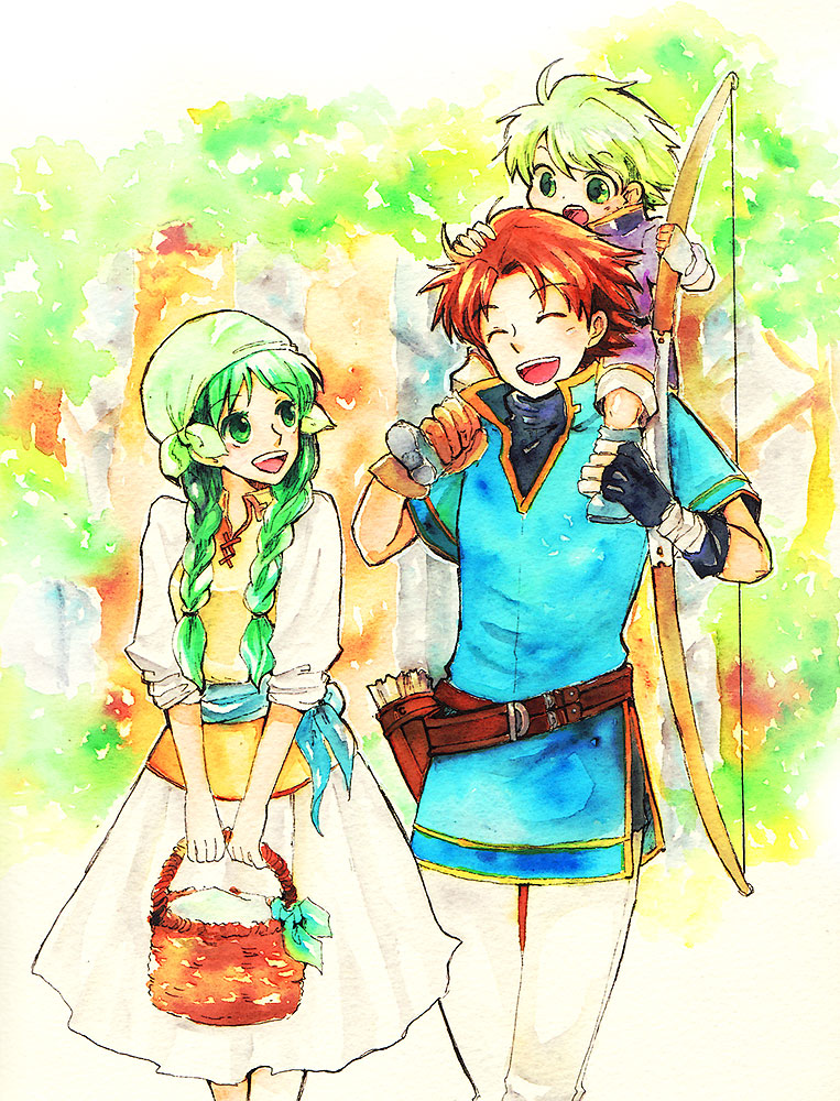 rebecca, wolt, and wil (fire emblem and 1 more) drawn by donkuma_kakusei