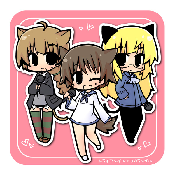 miyafuji yoshika, perrine h. clostermann, and lynette bishop (world witches series and 1 more) drawn by luu