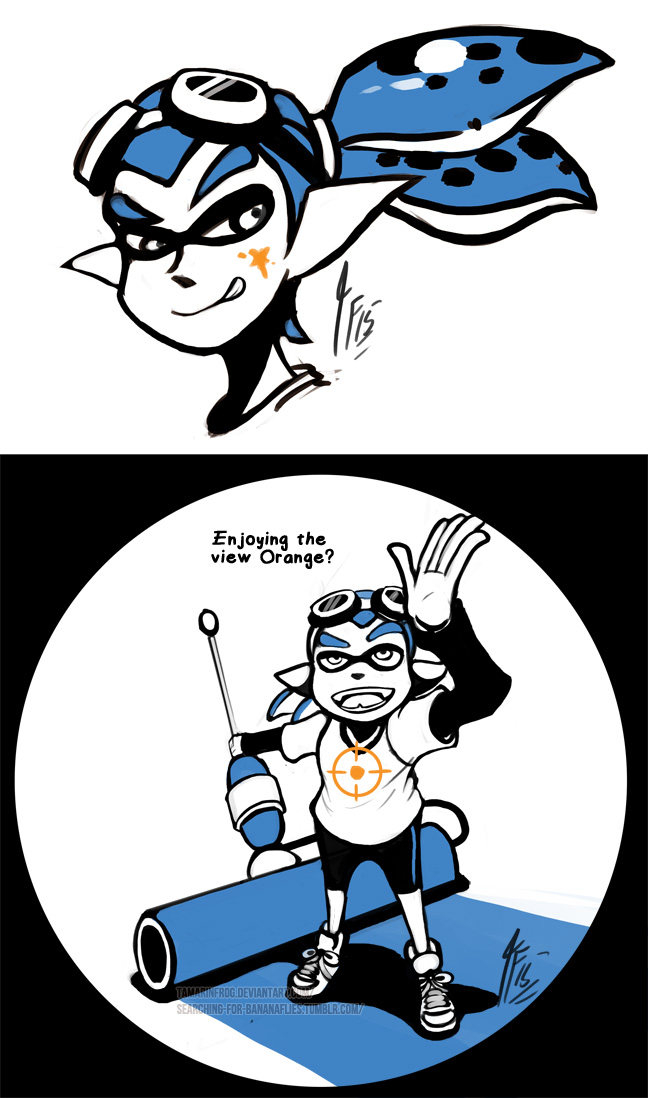 inkling player character, inkling boy, john, and whinter castello (splatoon and 1 more) drawn by tamarinfrog