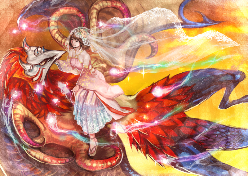 yuna and valefor (final fantasy and 1 more) drawn by nexeee