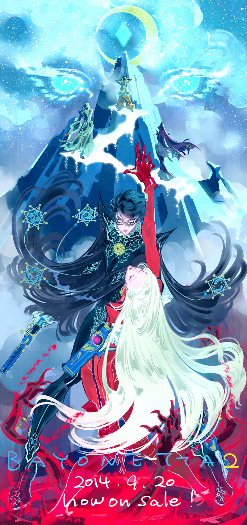 bayonetta, jeanne, loki, father balder, and rosa (bayonetta and 1 more) drawn by shimazaki_mari