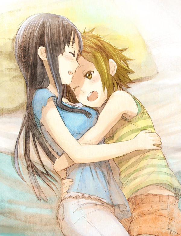 akiyama mio and tainaka ritsu (k-on!) drawn by fukutarou_(enji127)