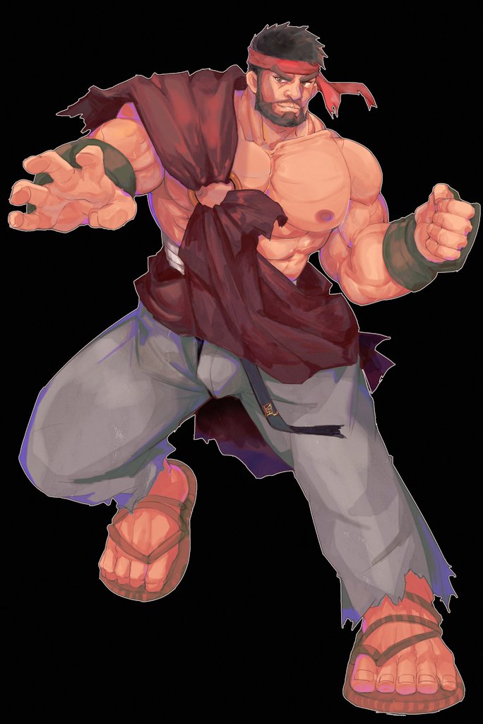 ryu (street fighter and 1 more) drawn by bighaozi