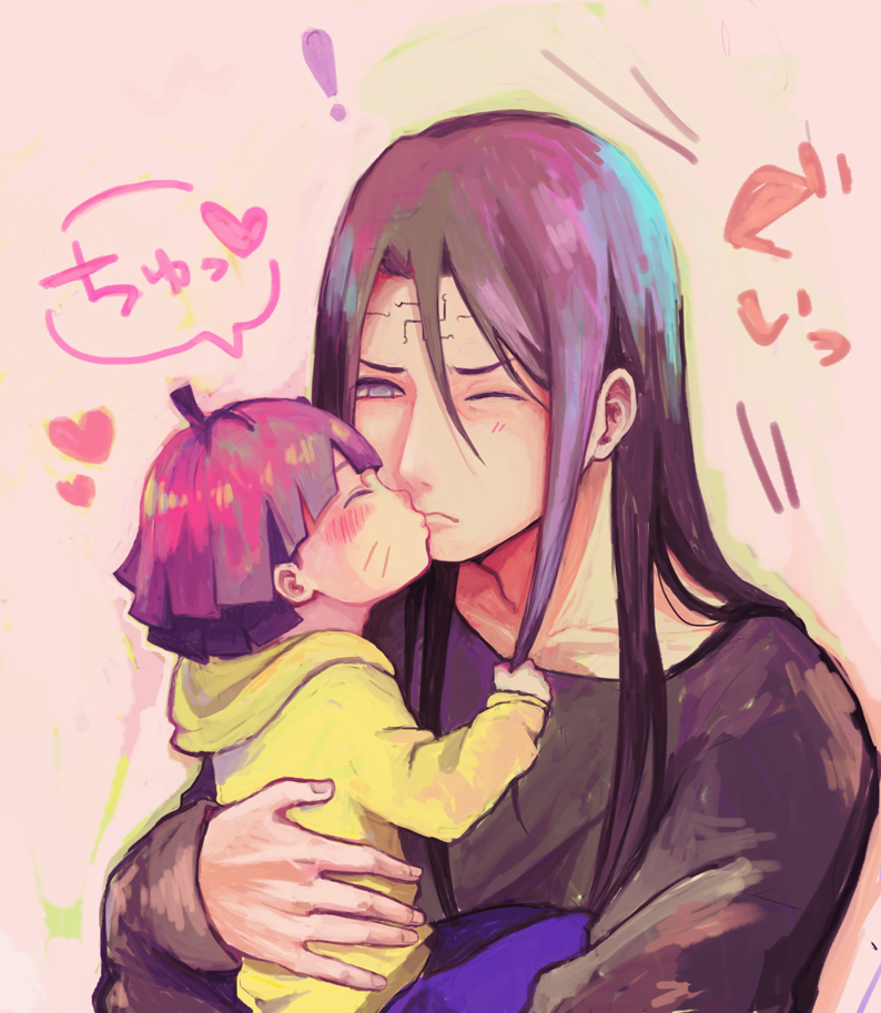uzumaki himawari and hyuuga neji (naruto and 1 more) drawn by rero_(putpn2)