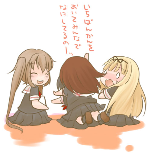 shigure, yuudachi, murasame, and shiratsuyu (kantai collection) drawn by hachi_(lgm)