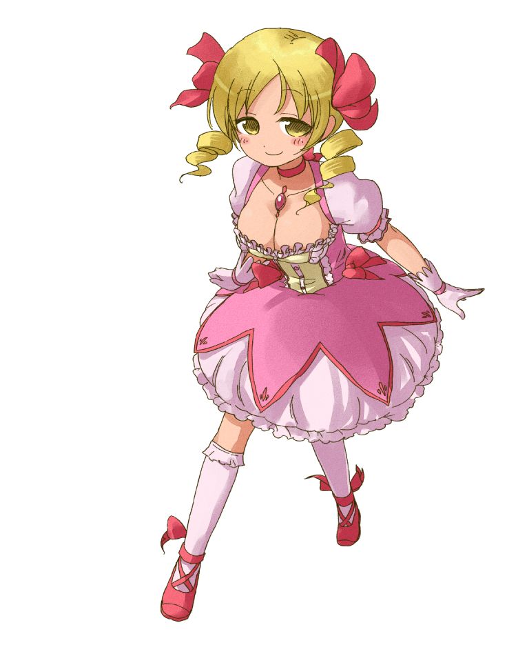 kaname madoka and tomoe mami (mahou shoujo madoka magica) drawn by abekawa