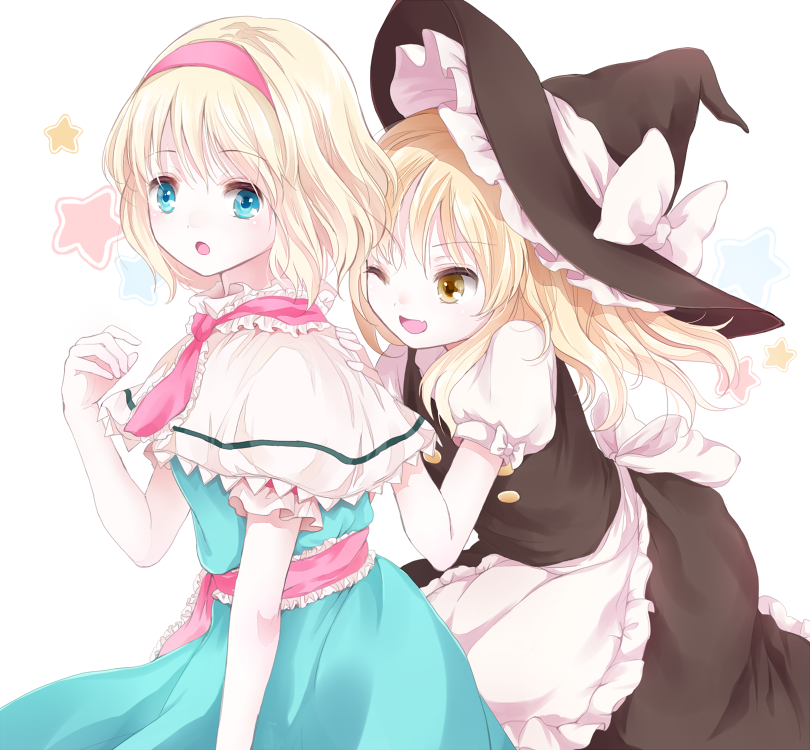 kirisame marisa and alice margatroid (touhou) drawn by yatomi