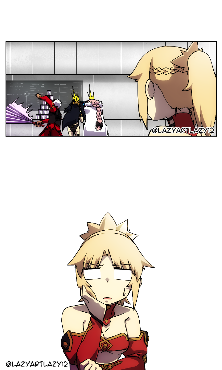 astolfo, archer, mordred, and ishtar (fate and 1 more) drawn by lazyartlazy12