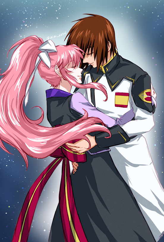 lacus clyne and kira yamato (gundam and 2 more) drawn by aiai_x0301