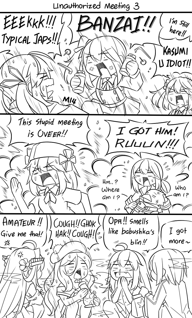 admiral, kongou, fubuki, kasumi, non-human admiral, and 7 more (kantai collection and 1 more) drawn by guin_guin