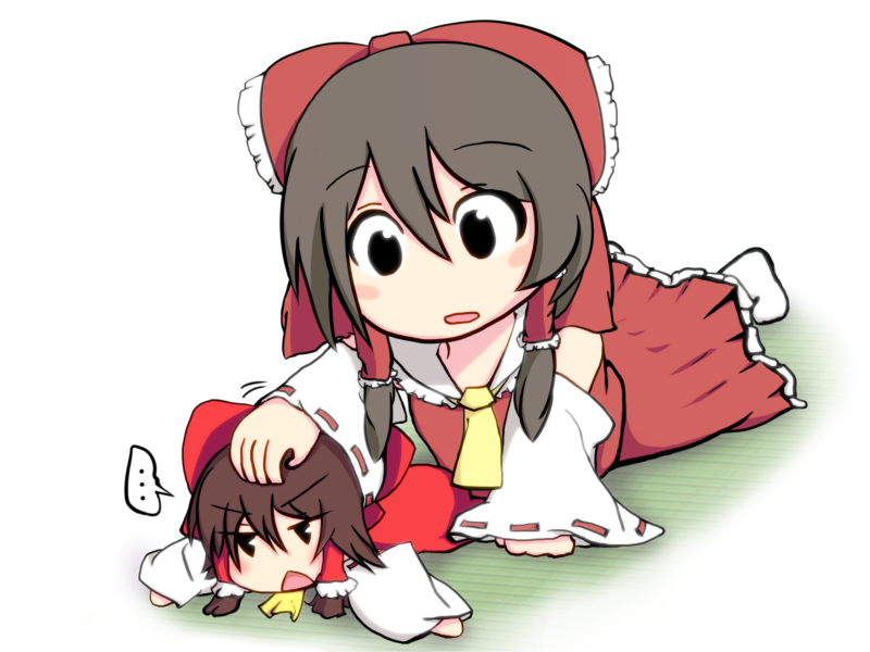 hakurei reimu and sakenomi (touhou and 1 more) drawn by majikaru_yakikashi