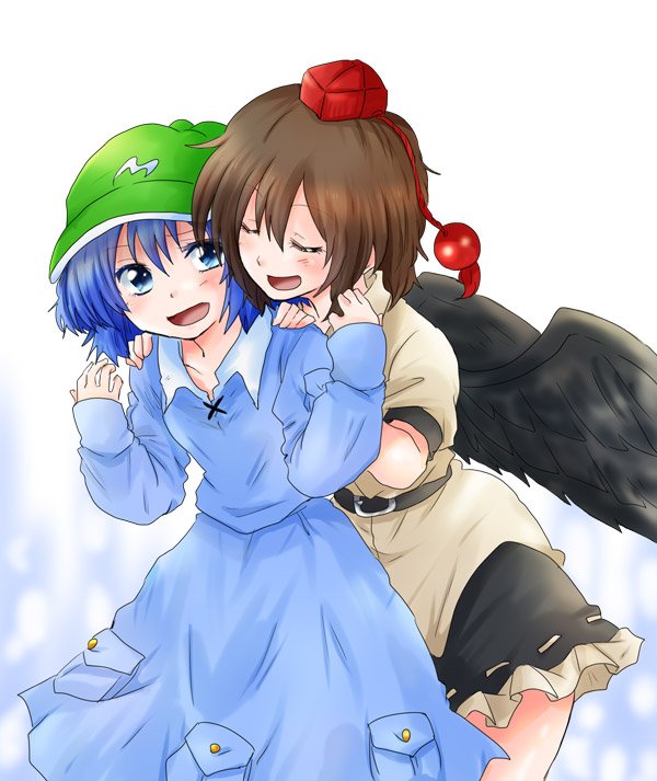 shameimaru aya and kawashiro nitori (touhou) drawn by unya