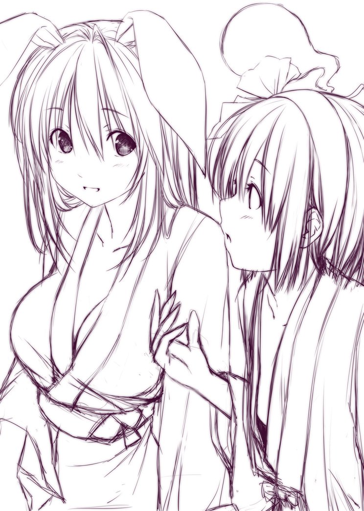 konpaku youmu and reisen udongein inaba (touhou) drawn by nori_tamago