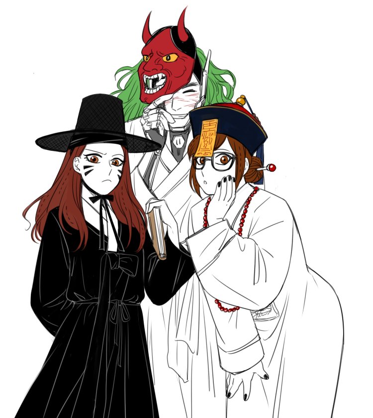 d.va, mei, and genji (overwatch and 1 more) drawn by m_mim