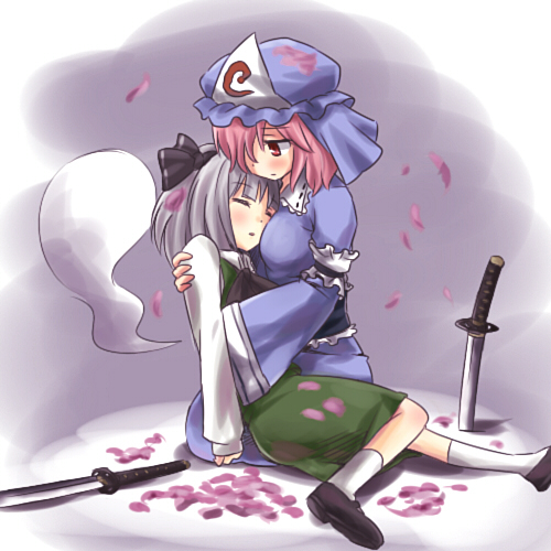 konpaku youmu and saigyouji yuyuko (touhou) drawn by kiji_(manekinuko-tei)