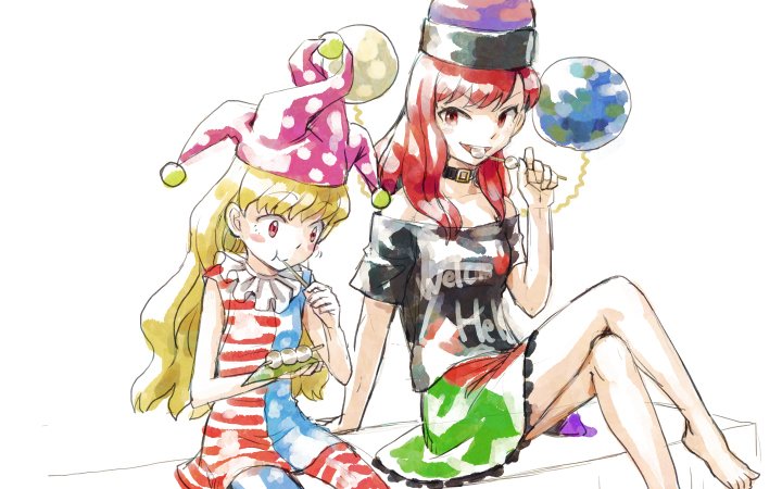 clownpiece and hecatia lapislazuli (touhou) drawn by meimaru_inuchiyo