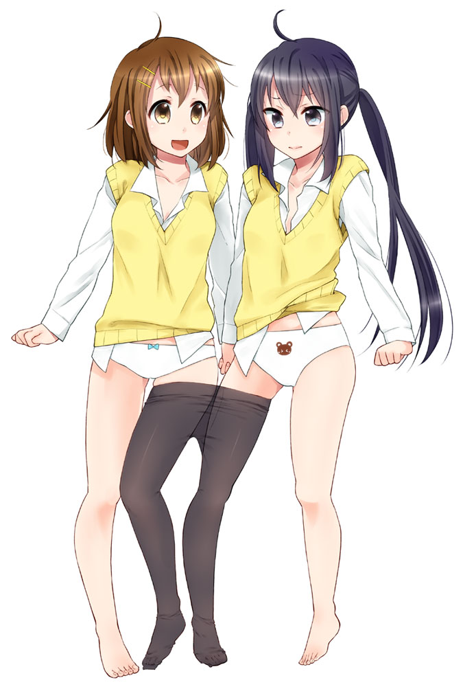 nakano azusa and hirasawa yui (k-on!) drawn by yabusaka