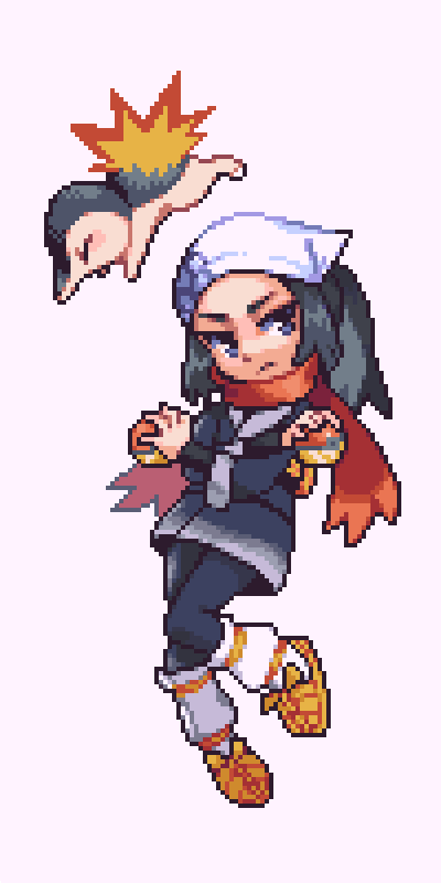 akari and cyndaquil (pokemon and 1 more) drawn by elricflavia