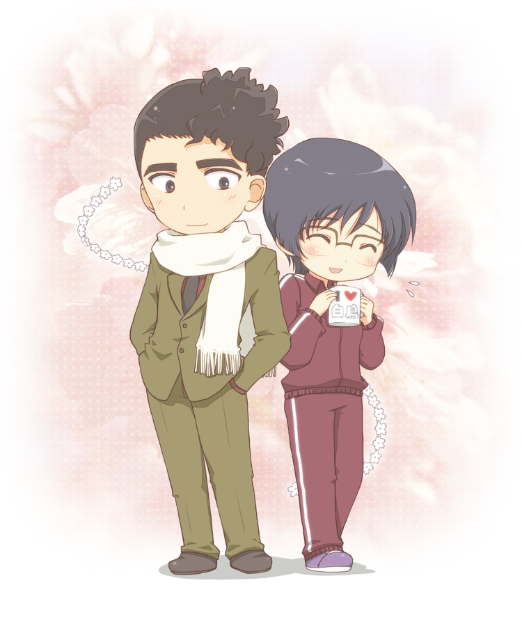 kobayashi sumiko and shiratori ninzaburou (meitantei conan) drawn by gari_(lilac)