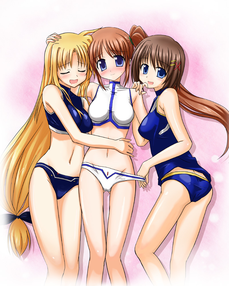 fate testarossa, takamachi nanoha, and yagami hayate (lyrical nanoha and 1 more)